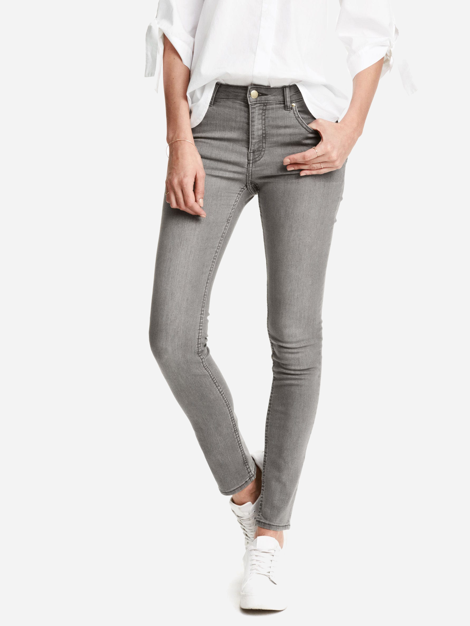 Акція на Джинси Skinny жіночі H&M XAZ019178SBKY 34 Сірі від Rozetka