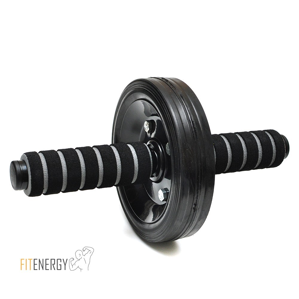 

Тренажер колесо для пресса металлическое на подшипнике с мягкой ручкой FitEnergy черно-серое (FI-0105)