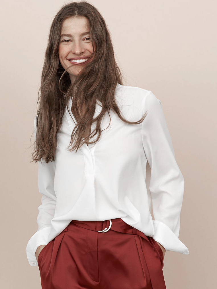 

Блузка H&M -0640539-0  Белая, Блузка H&M -0640539-0 38 Белая