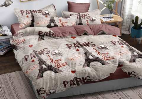 

Евро постельное белье Бязь Gold - I love Paris