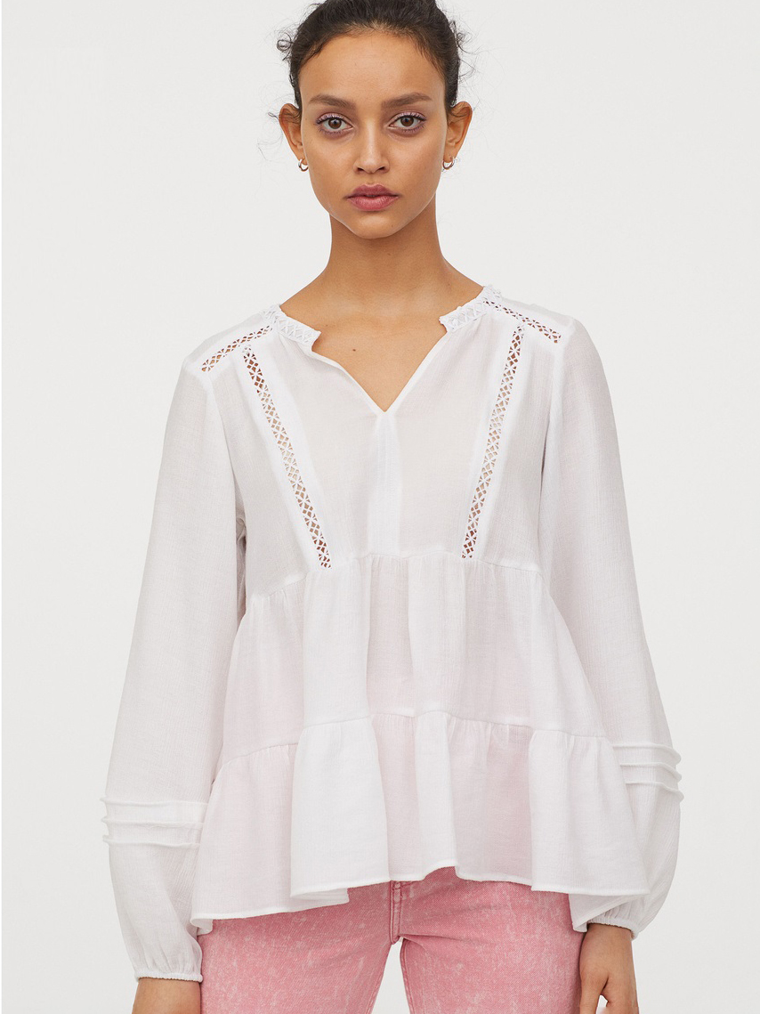 

Блузка H&M 07-0840849-002  Белая (СА2000001804483, Блузка H&M 07-0840849-002 46 Белая (СА2000001804483)