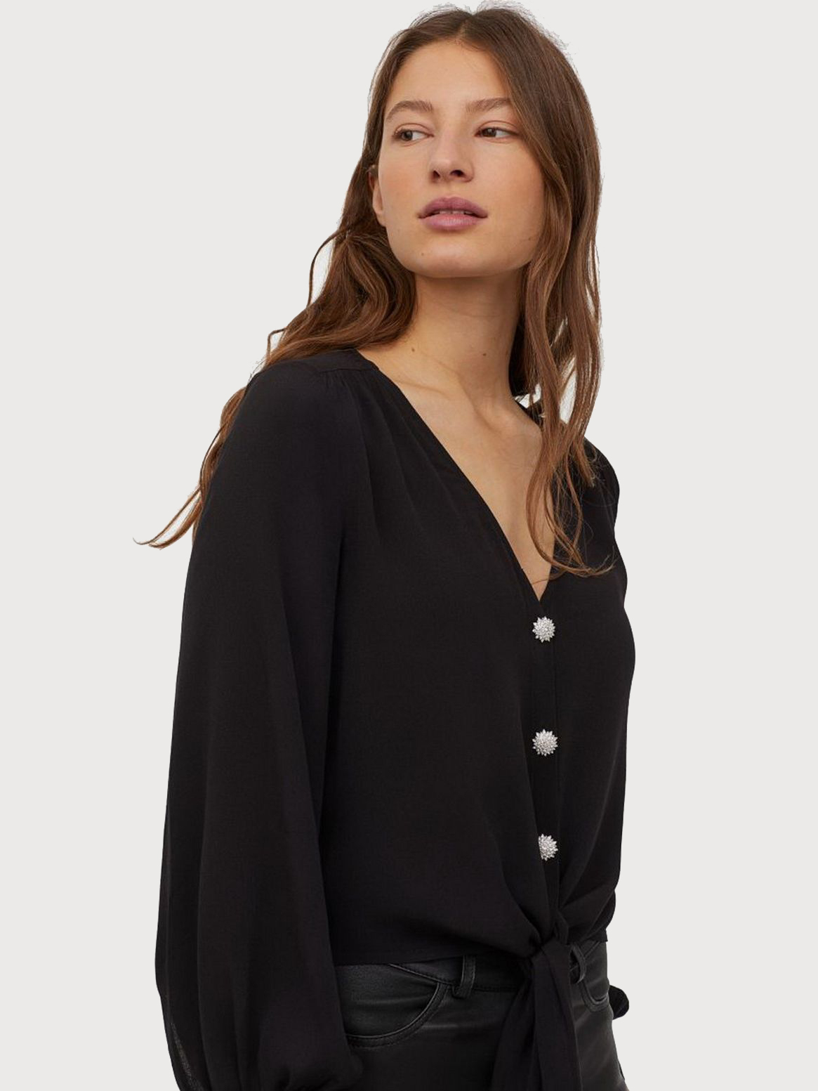 

Блузка H&M 0827806-0  Черная, Блузка H&M 0827806-0 38 Черная