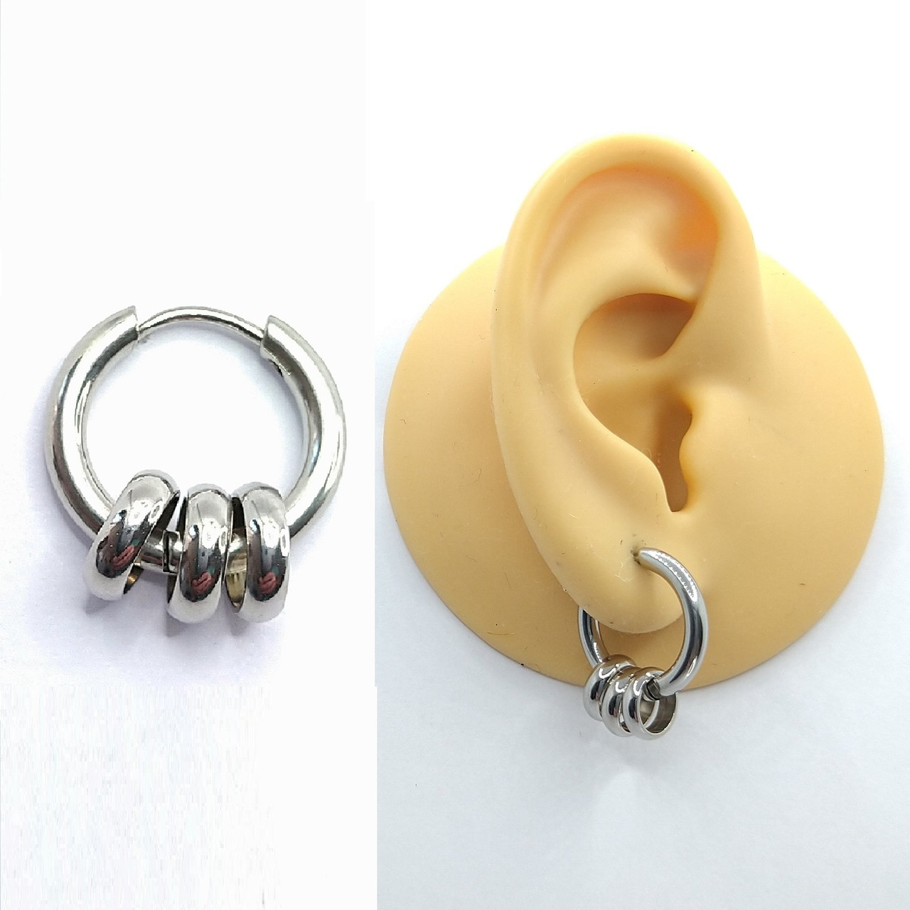 

Серьга кольцо в одно ухо Stainless steel