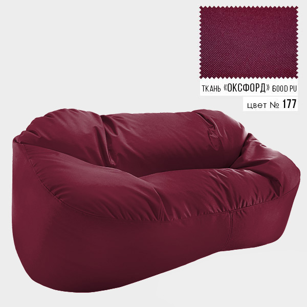 

Диван Coolki Бескаркасный 175x120x90 бордовый 177 (Оксфорд 600D)