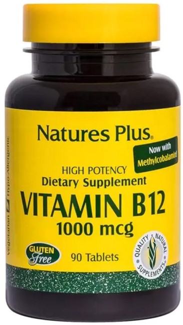

Витамин B-12 (Метилкобаламин), Nature's Plus, 1000 мкг, 90 Таблеток (097467017207)