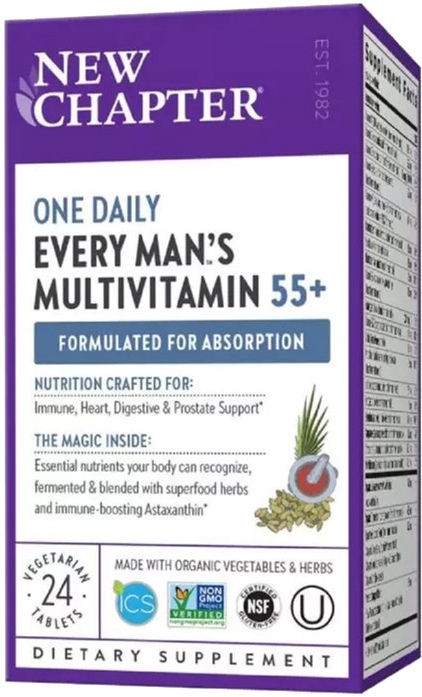 

Ежедневные Мультивитамины для Мужчин 55+, Every Man's One Daily, New Chapter, 24 таблеток (727783901262)