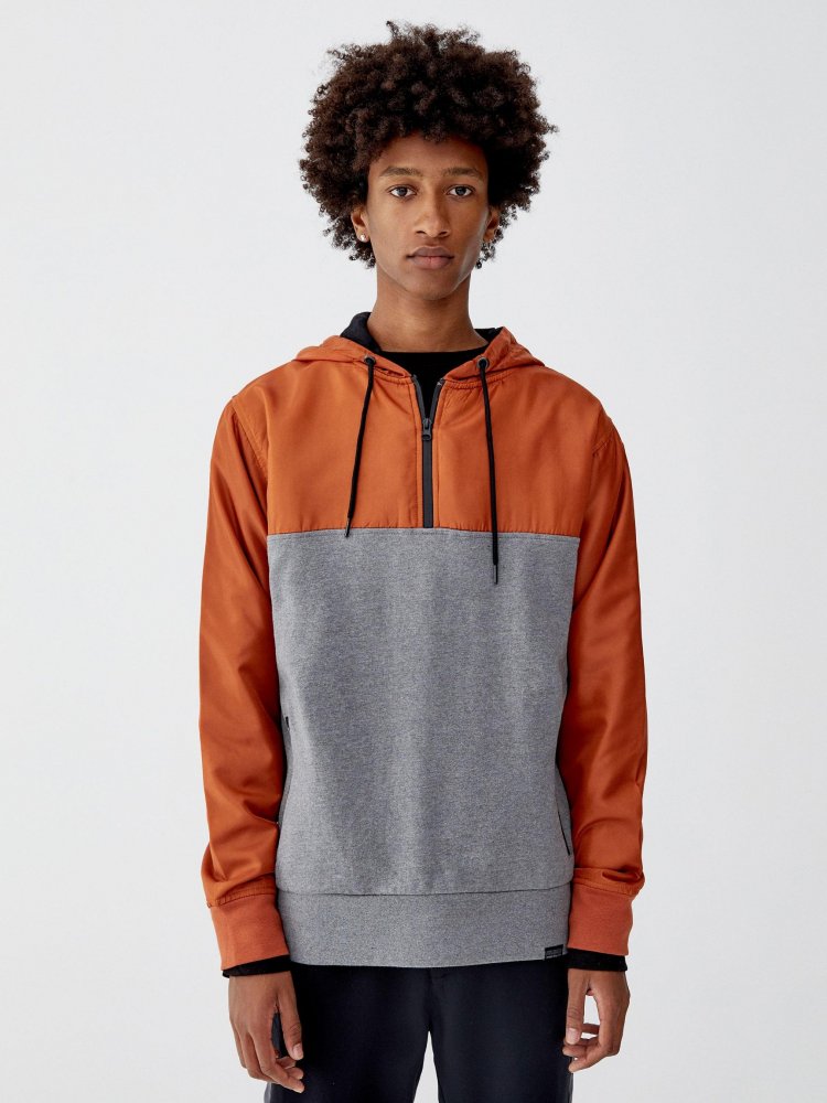 

Худи Pull & Bear 9595/512/615-AAHC M Серое-кирпичное