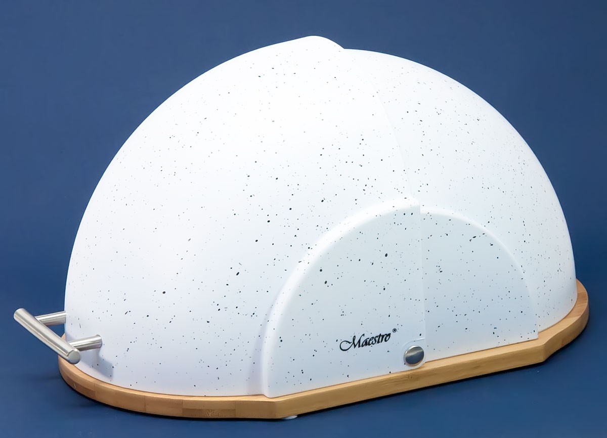 

Хлебница 37х26х21 см Maestro деревянная основа пластиковая белая крышка