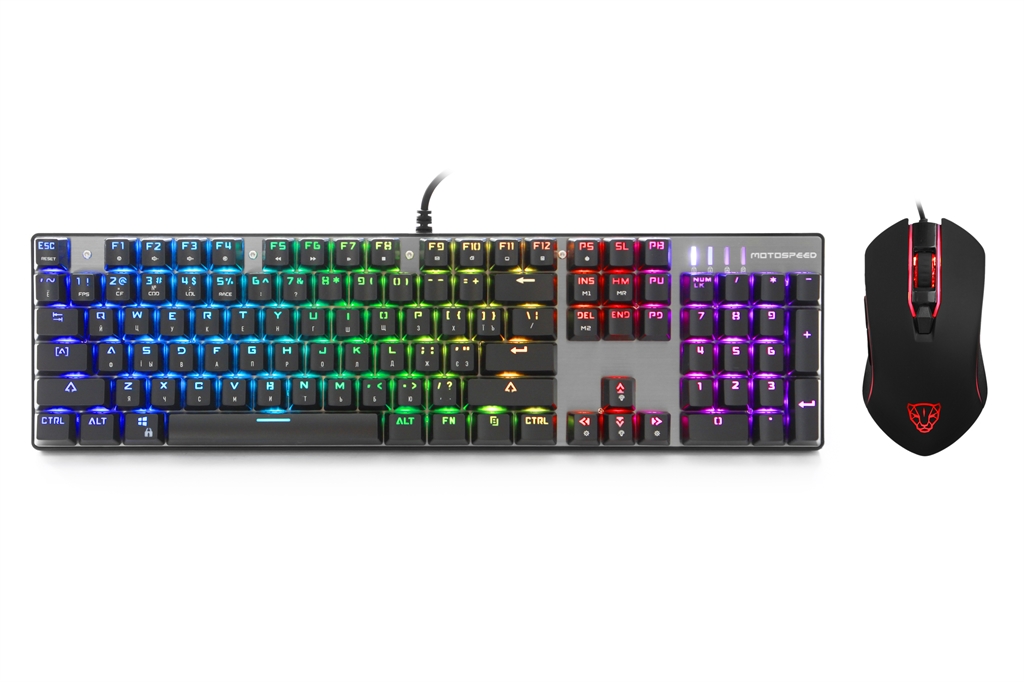 

Комплект (клавиатура, мышь) Motospeed CK888 Outemu Red (mtck888mr) Silver/Black USB