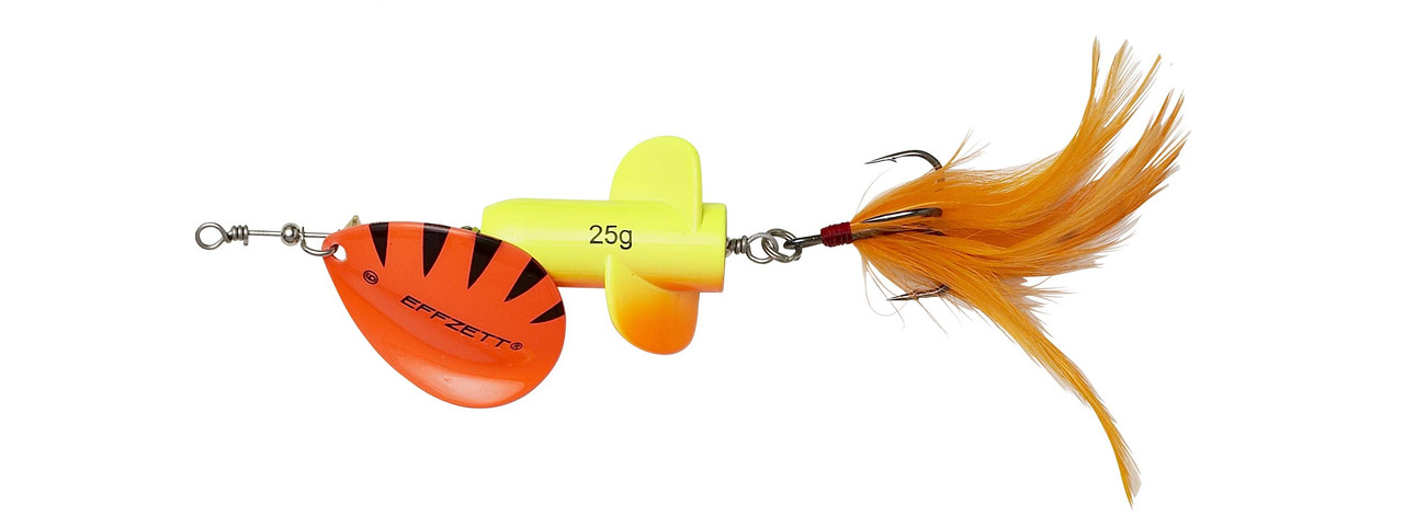 

Блесна-вертушка DAM Effzett Rattlin Spinner 11см 18гр (Fluo yellow/orange)