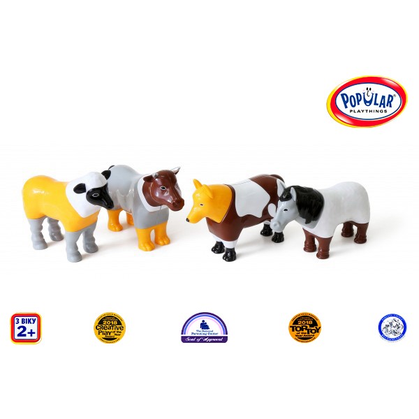 

Пазл 3D детский магнитные животные POPULAR Playthings Mix or Match (корова, лошадь, овца, собака)