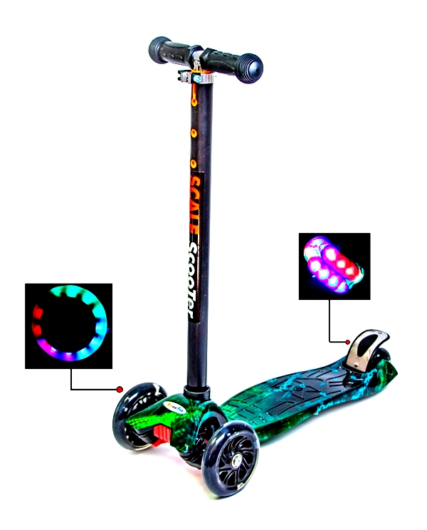 

Детский самокат Scale Sports ABEC-7 MAXI. H20. Светящиеся колеса!