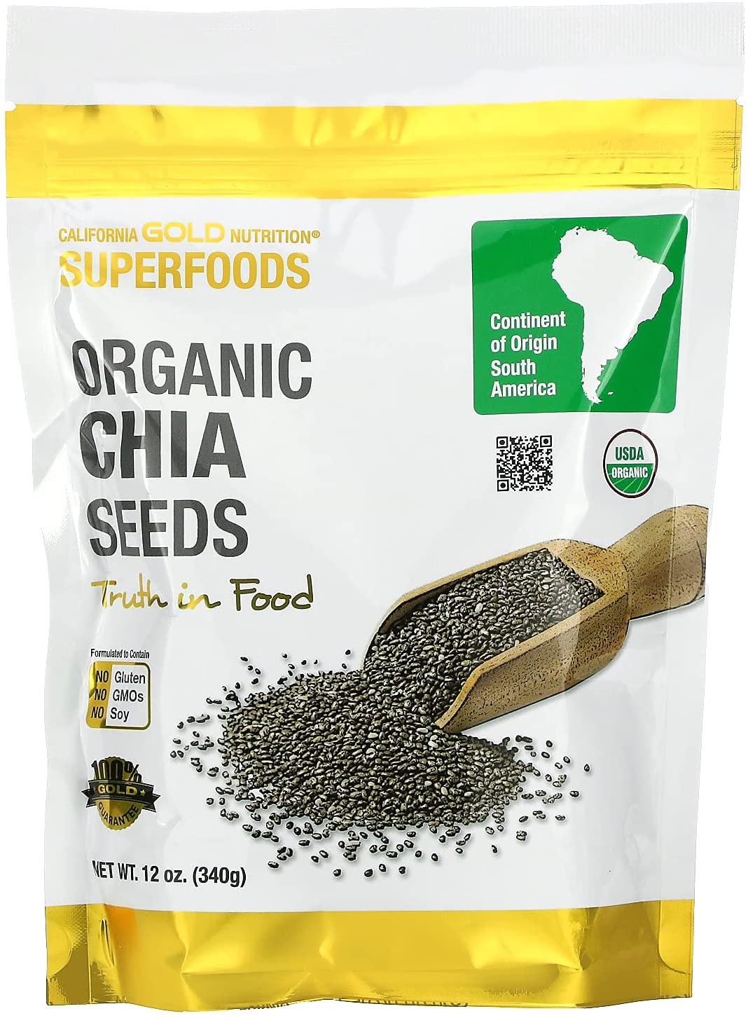 

California Gold Nutrition Superfoods Organic Chia Seeds 340 г (4384303962)