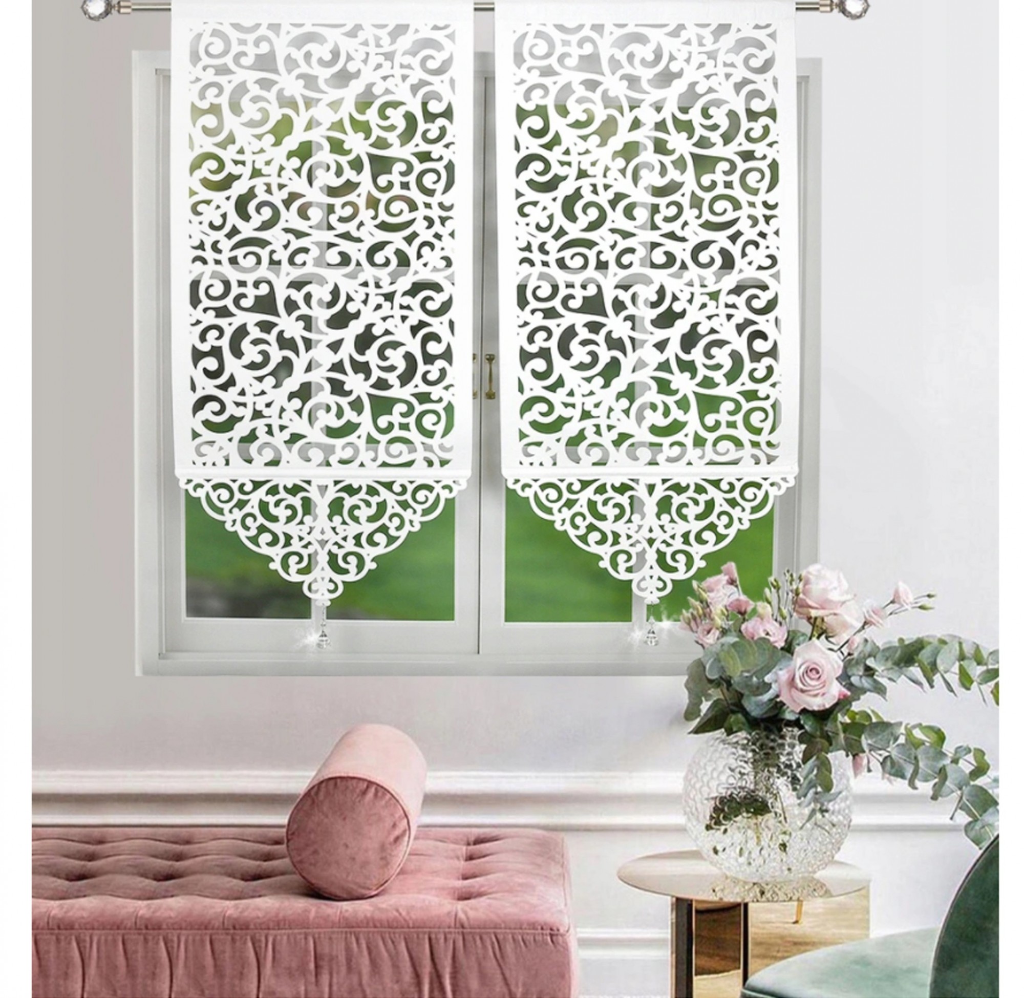 

Занавеска узорная Wassa-Home-Decor 140x60см Белая