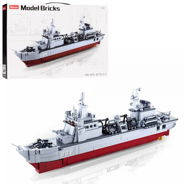 

Конструктор Sluban Военный корабль 497 деталей M38-B0701-YV