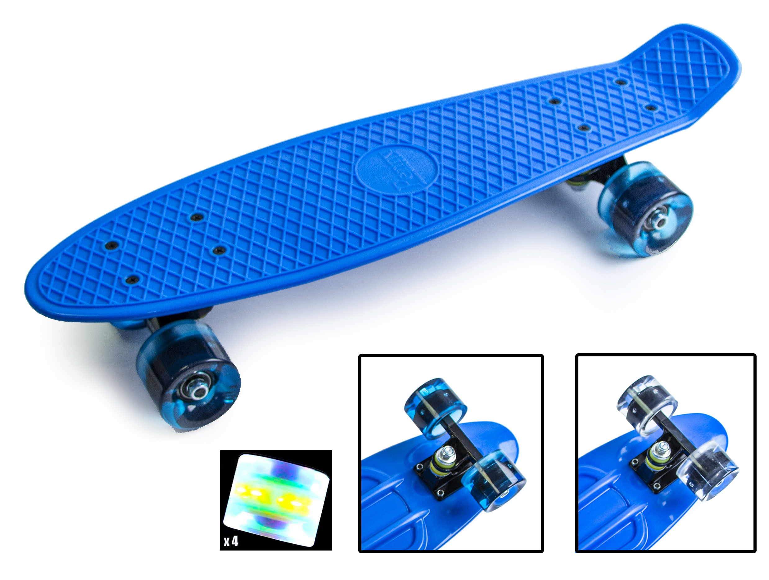 

Пенниборд PU-колеса ABEC-7 Blue. Светящиеся колеса.