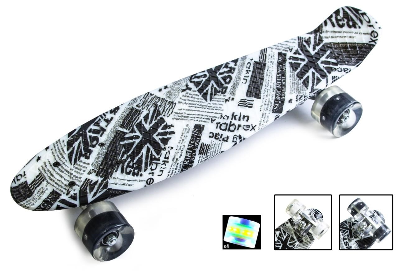 

Пенни борд 22"PU ABEC-9 "British item" Светящиеся колеса