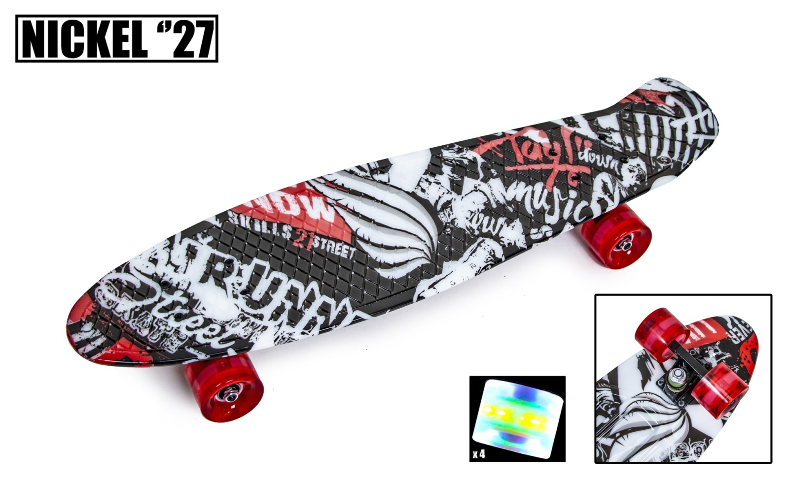 

Penny Board Nickel 27" "Street" Светящиеся колеса