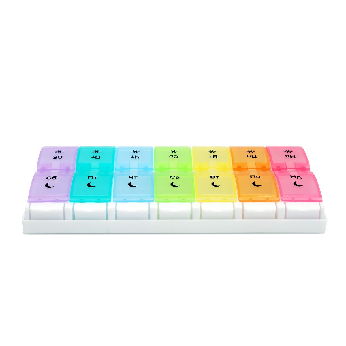

Органайзер для таблеток MVM на 7 дней PC-12 COLOR пластиковый цветной