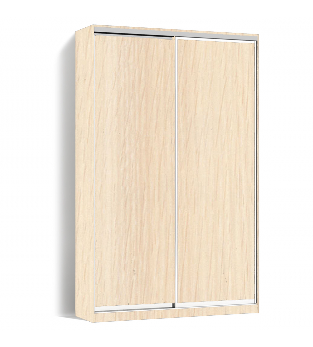 

Шкаф-купе Алекса-Д 240х45x160 Дуб молочный фасады ДСП профиль Серебро