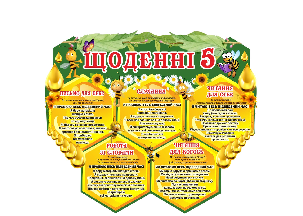 

Стенд НУШ "Щоденні 5" ColorIT НУШ110026