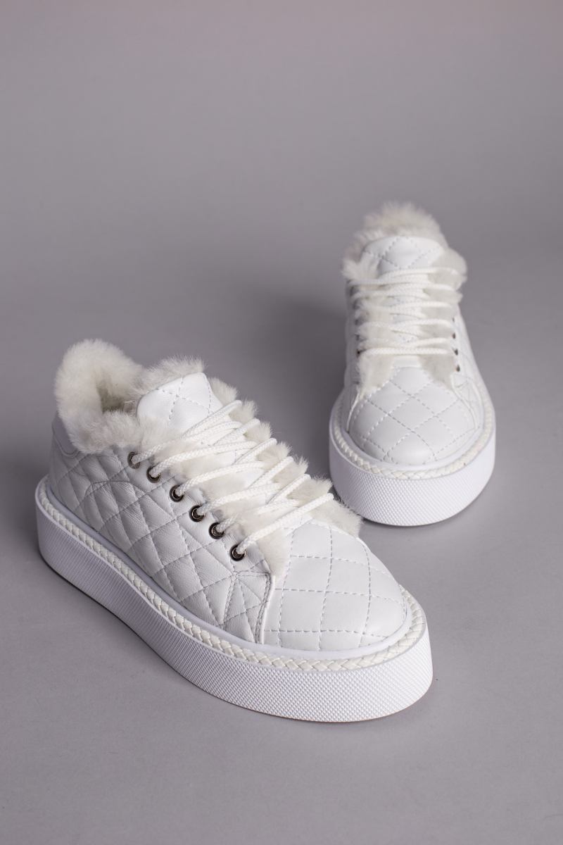 

Кеди жіночі шкіряні зимові LuxuryShoes 8508-1з/36 (23 см) Білі