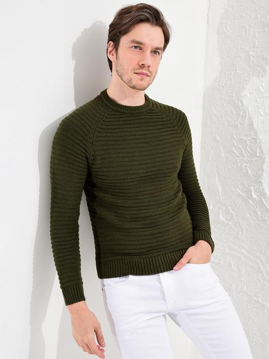 

Мужской свитер LC Waikiki с гофрированными рукавами  Хаки (LCWKnitwear-1775, Мужской свитер LC Waikiki с гофрированными рукавами S Хаки (LCWKnitwear-1775)