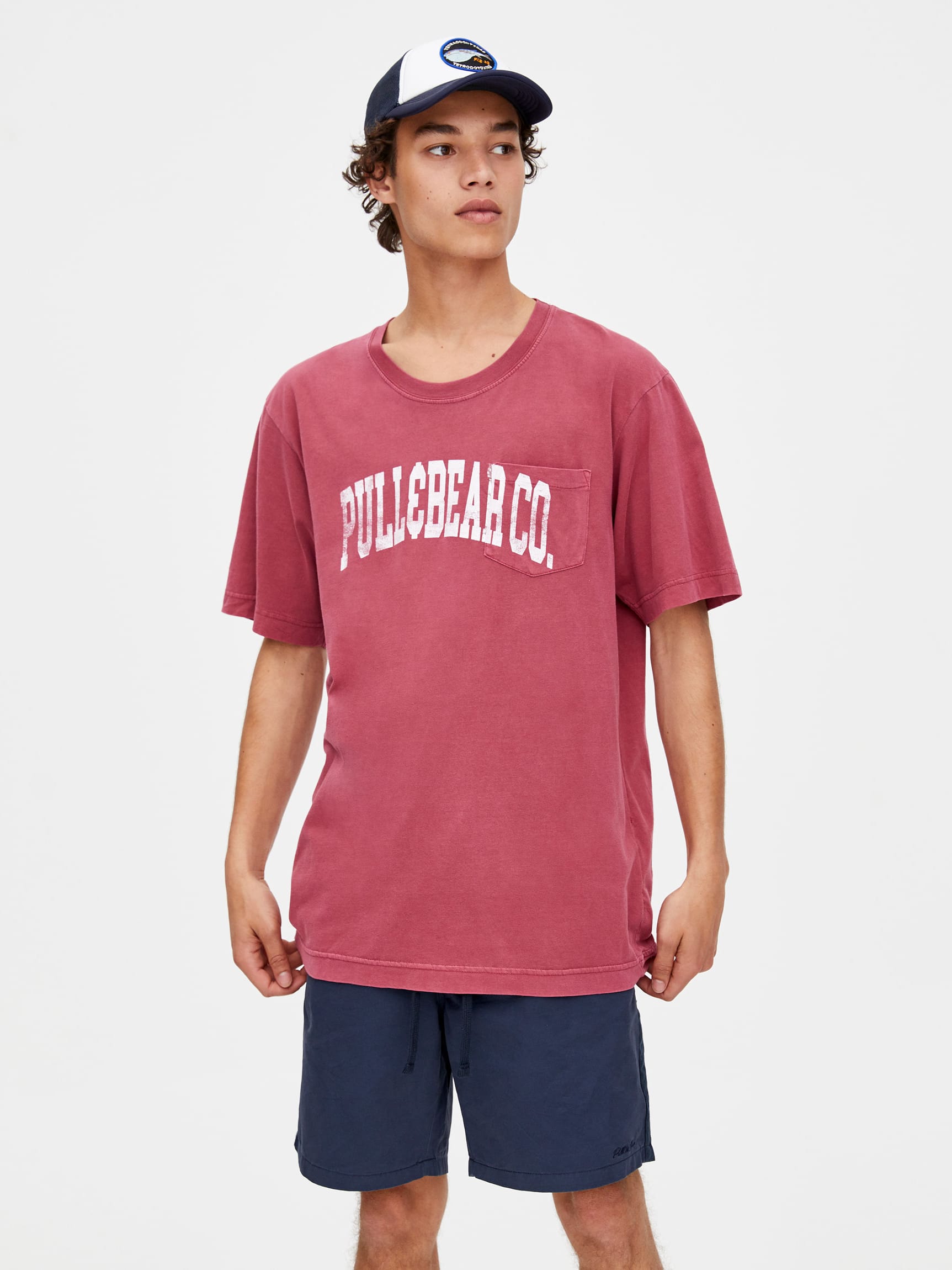 

Футболка Pull & Bear 9230/517/606  Темно-розовая, Футболка Pull & Bear 9230/517/606 M Темно-розовая