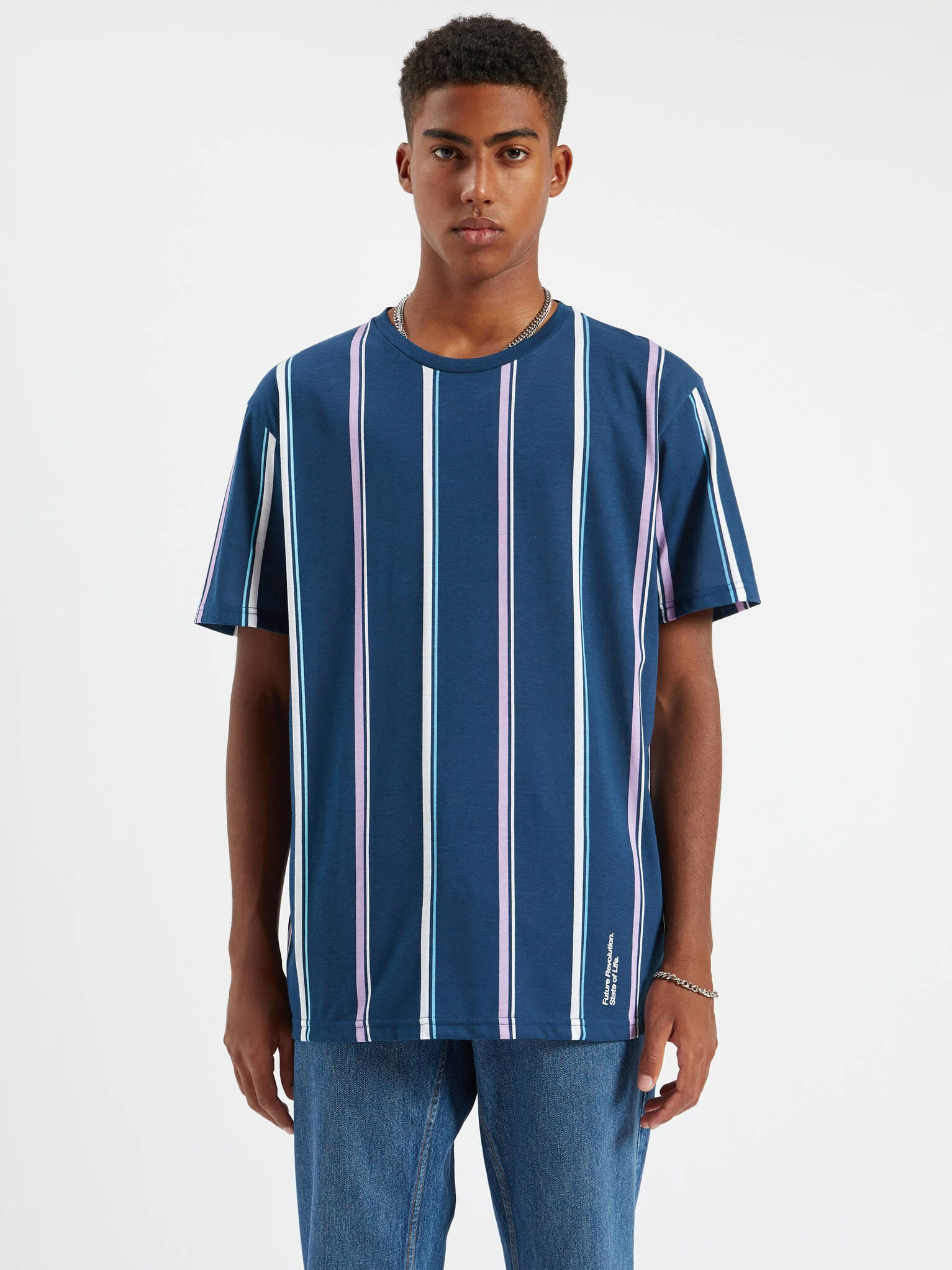 

Футболка Pull & Bear 9247/543/401  Синяя в полоску, Футболка Pull & Bear 9247/543/401 L Синяя в полоску
