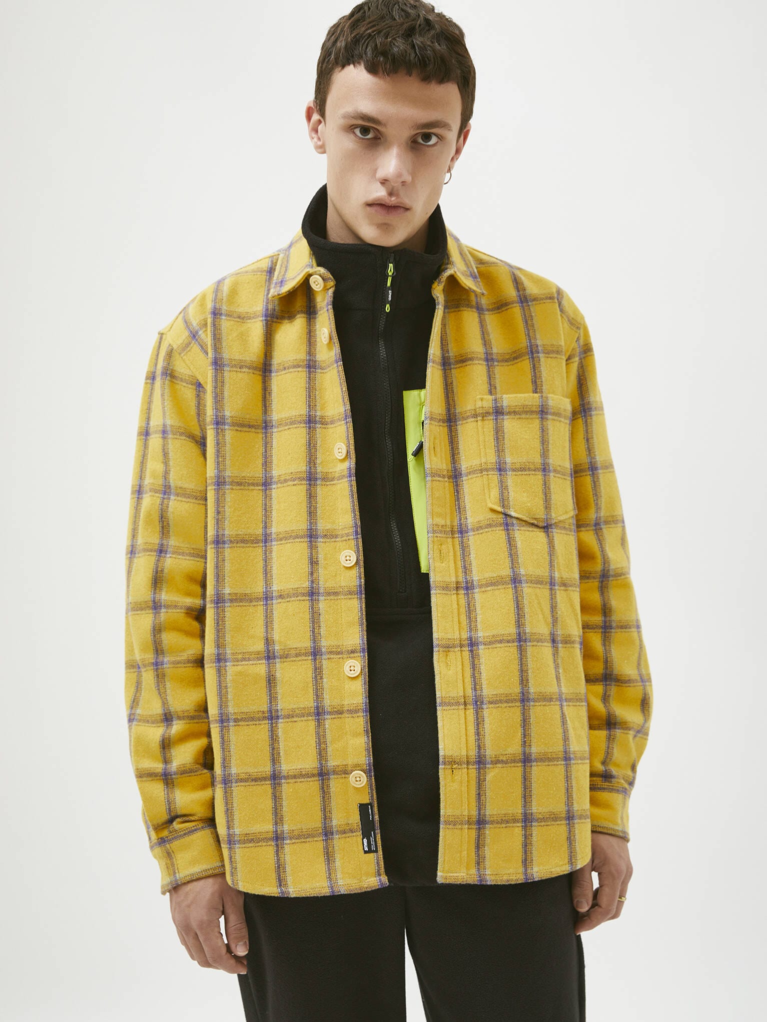 

Рубашка Pull & Bear 9470/515/300 M Желтая в клетку