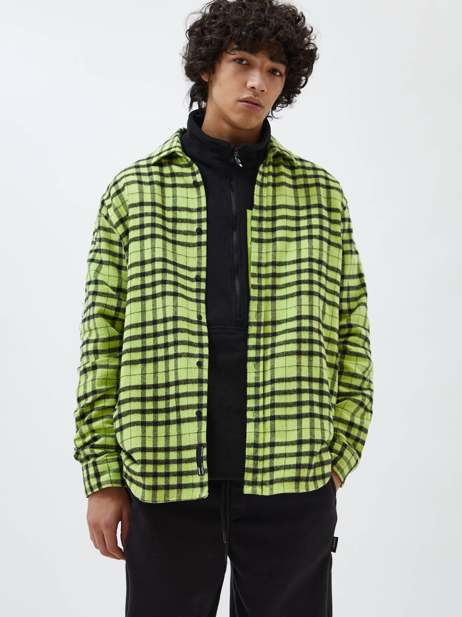 

Рубашка Pull & Bear 9470/520/520  Салатовая в клетку, Рубашка Pull & Bear 9470/520/520 L Салатовая в клетку