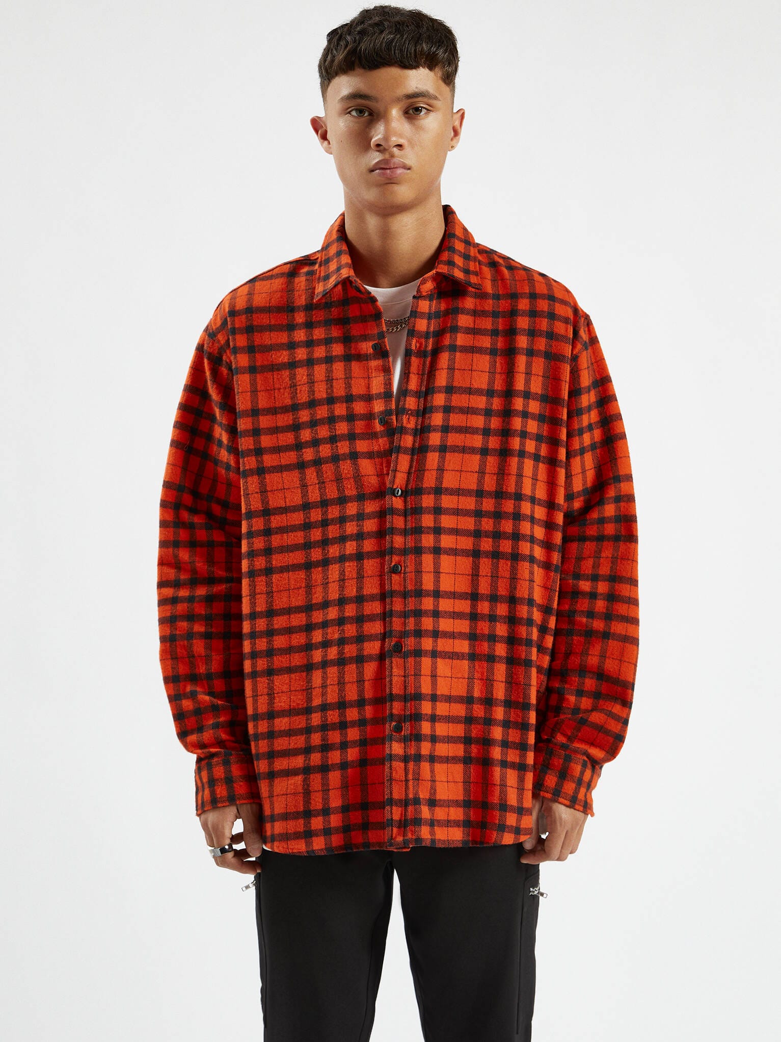 

Рубашка Pull & Bear 9470/520/615  Кирпичная в клетку, Рубашка Pull & Bear 9470/520/615 S Кирпичная в клетку