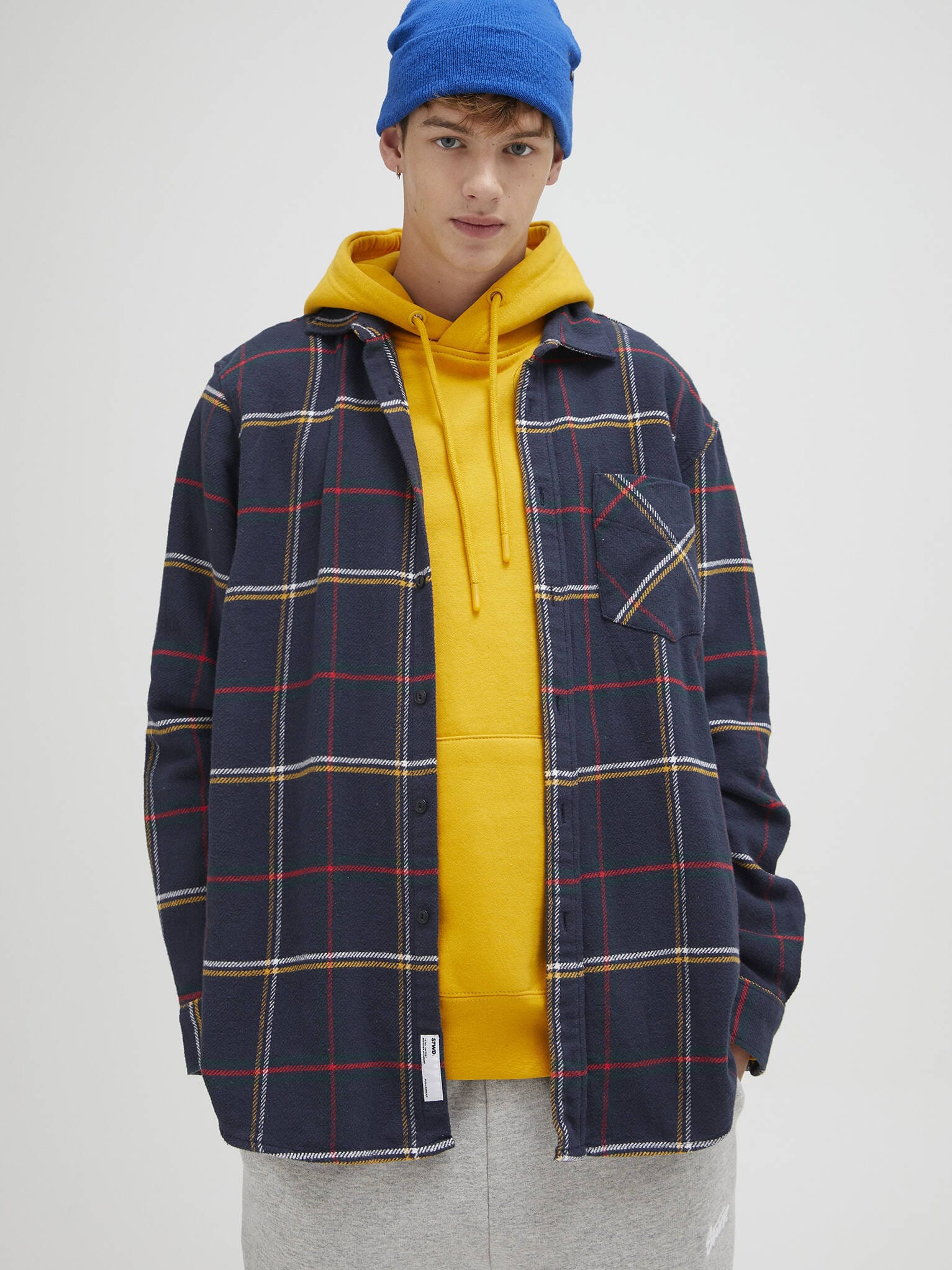 

Рубашка Pull & Bear 9470/533/401 L Серо-зеленая