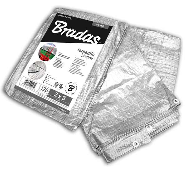 

Усиленный тент тарпаулиновый Bradas PL1203/5 120 гр/м² 3х5 м Серебристый