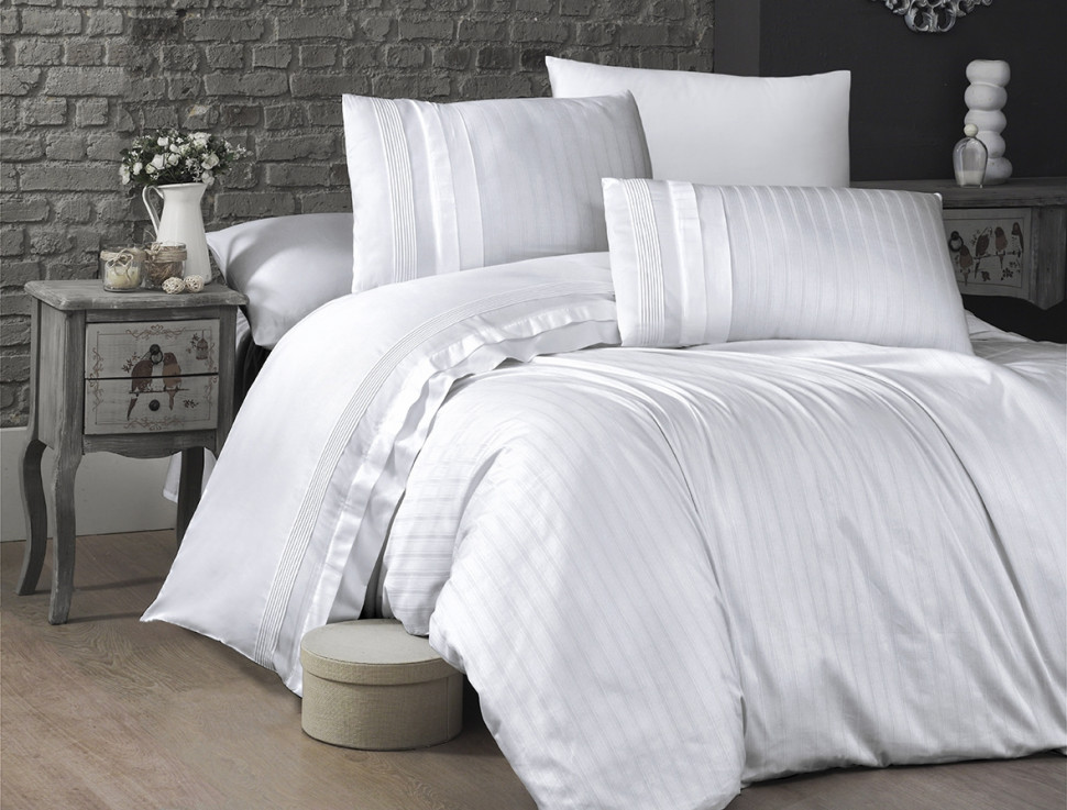

Однотонное постельное белье First Choice DLX-S25 New Trend beyaz евро m015729