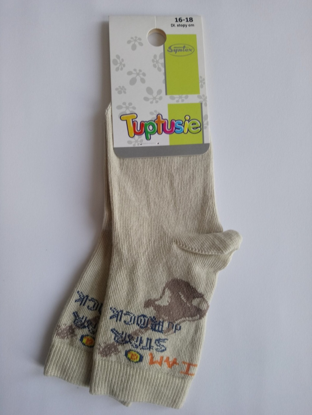 

Шкарпетки дитячі з малюнком Tuptusie SYNTEX (rock) р. - (16-18 см, Шкарпетки дитячі з малюнком Tuptusie SYNTEX (rock) р. 25-28 (16-18 см)