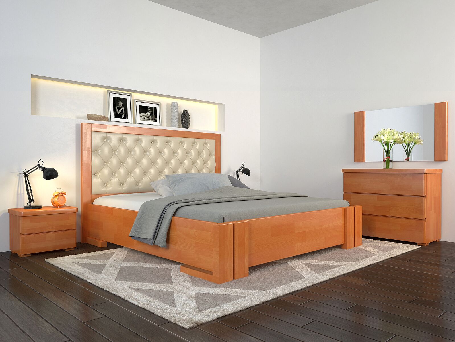 

Кровать Arbordrev Амбер ромбы без ПМ (180*200) бук Ольха