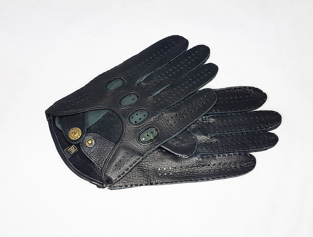 

Перчатки мужские автомобильные кожаные бренд Alpa Gloves черные 718-15-9.5