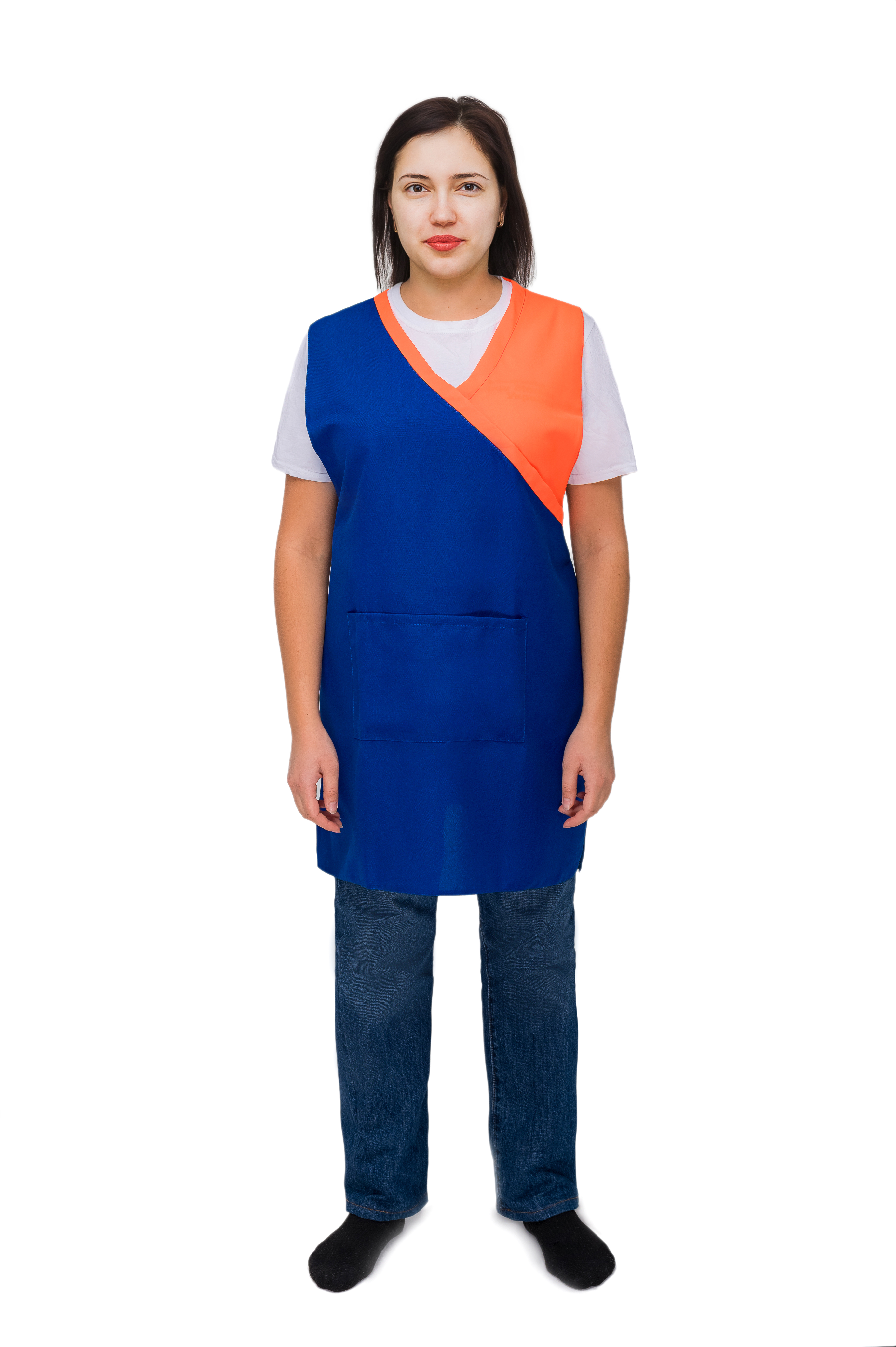 

Фартук-накидка женская хитоновая двойная из габардина  Електрик, Фартук-накидка женская хитоновая двойная из габардина ONE SIZE Електрик