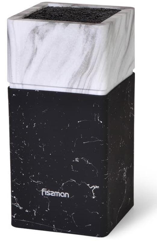 

Колода-подставка для ножей Fissman Marble 11х23см, пластик черно-белый