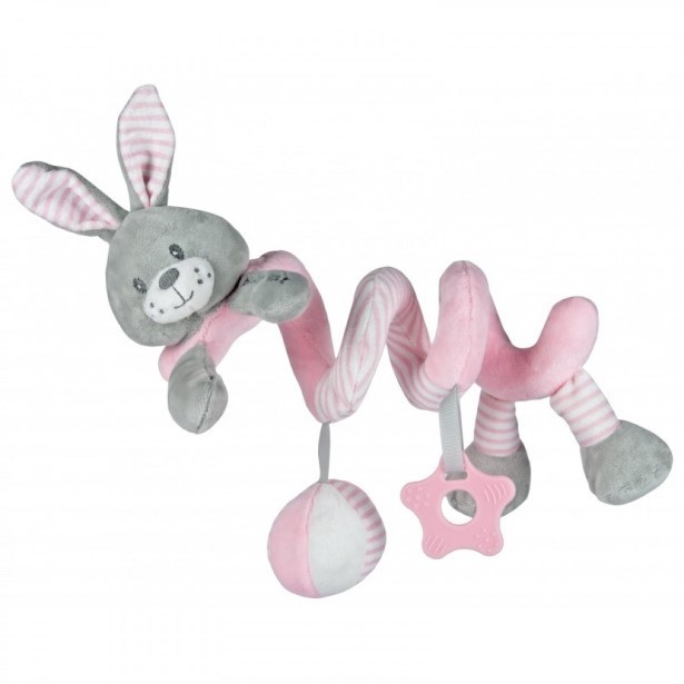 

Плюшевая детская игрушка спираль для коляски Baby Mix STK-19391R Кролик, розовый