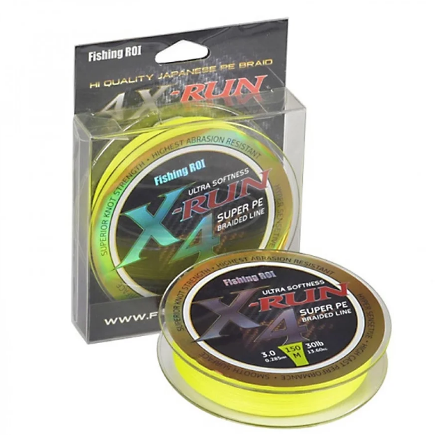 

Шнур рыболовный Fishing ROI X-Run Braid 4PE 150 м 0.09 мм 2.27 кг Yellow