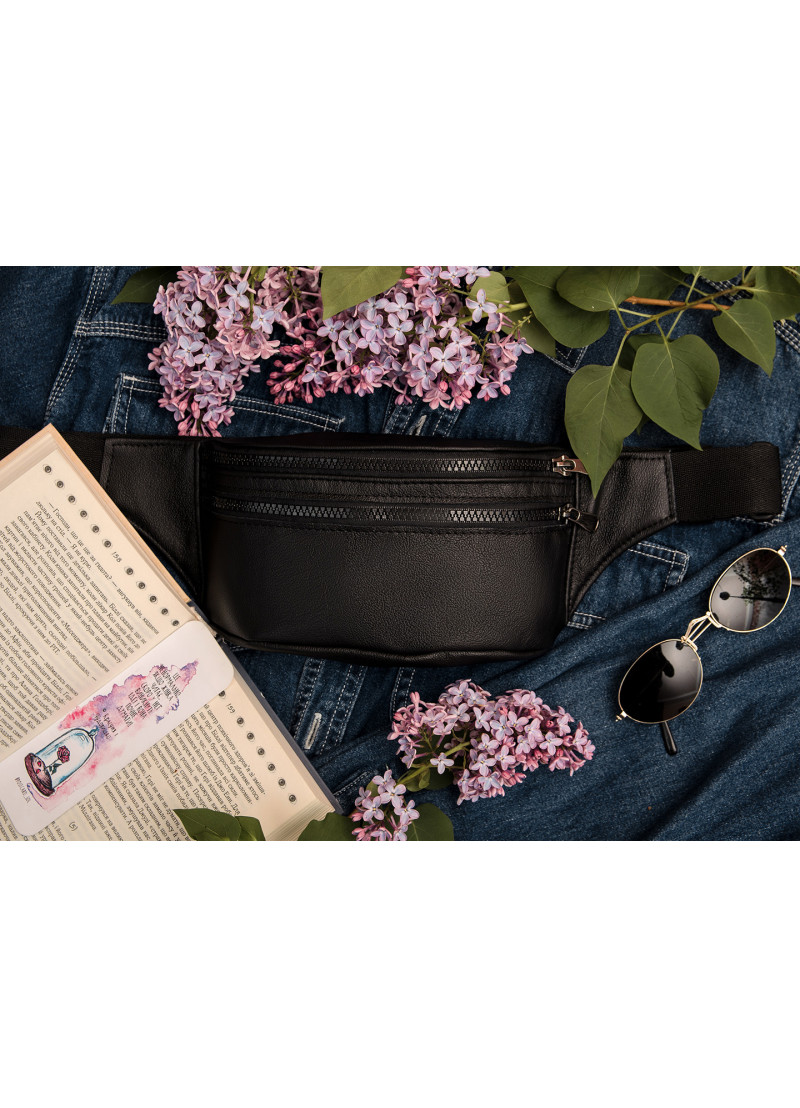 

Поясная сумка бананка кожаная Sambag Tirso BTT черный 81338001