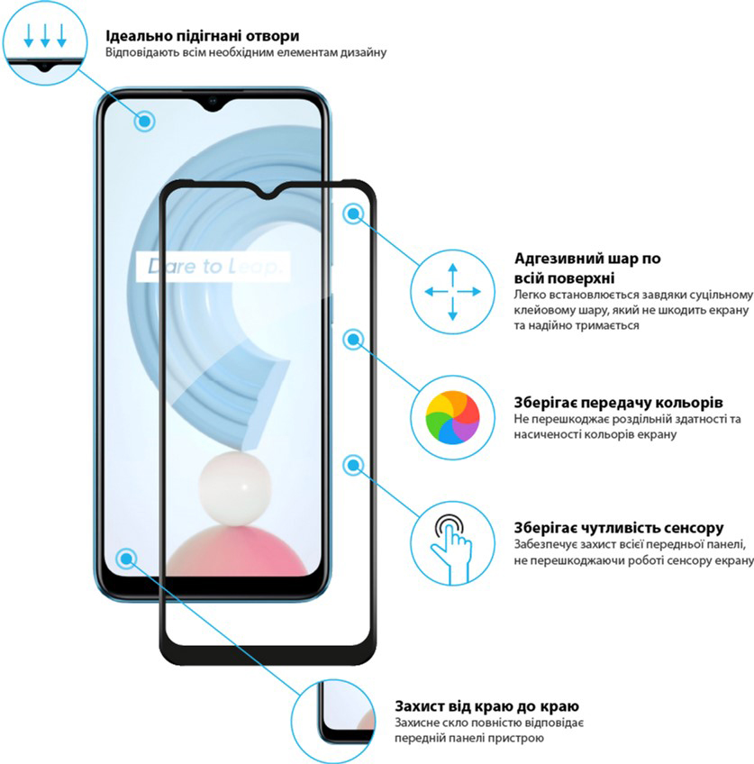 

Защитное стекло Global Full Glue для Realme C21Y Black