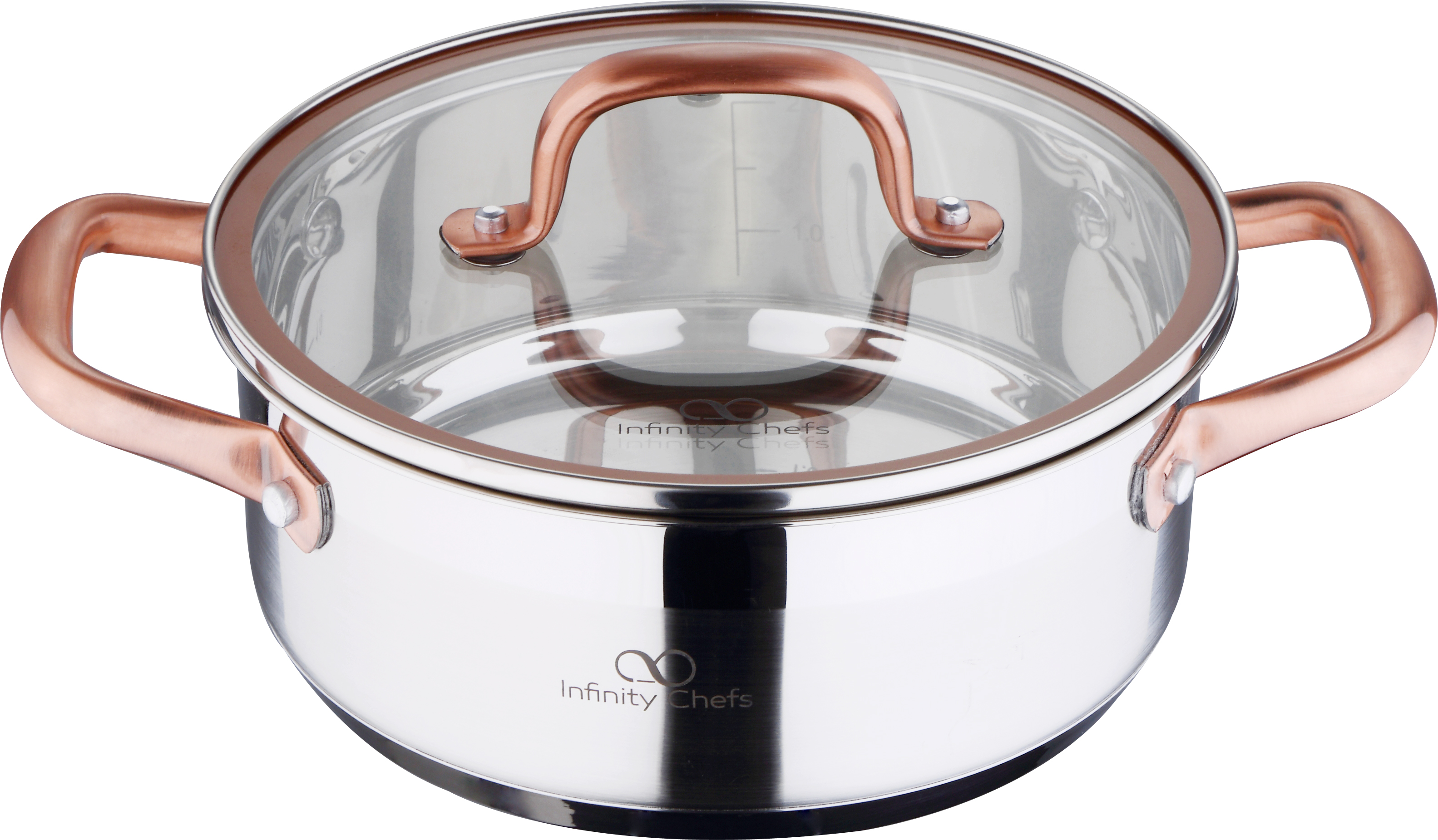 

Кастрюля Bergner Copper с крышкой 20*8см 2.3л (BGIC-3501)
