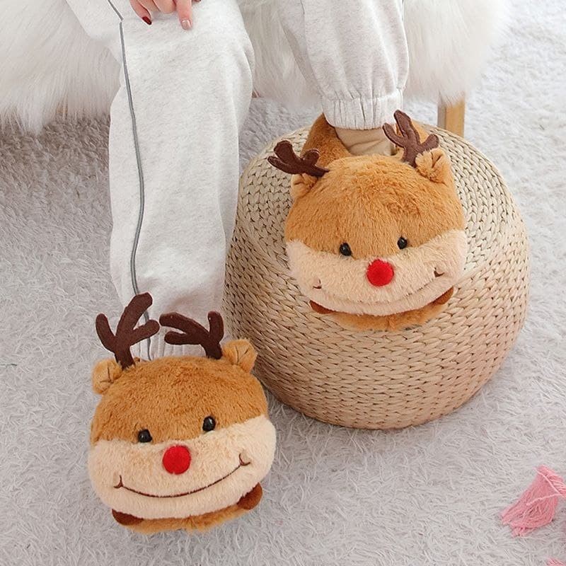 

Тапочки кигуруми игрушки Kigurumi Рождественский Олень Домашние Комнатные Плюшевые Тканевые Коричневый 35-42 (3116)