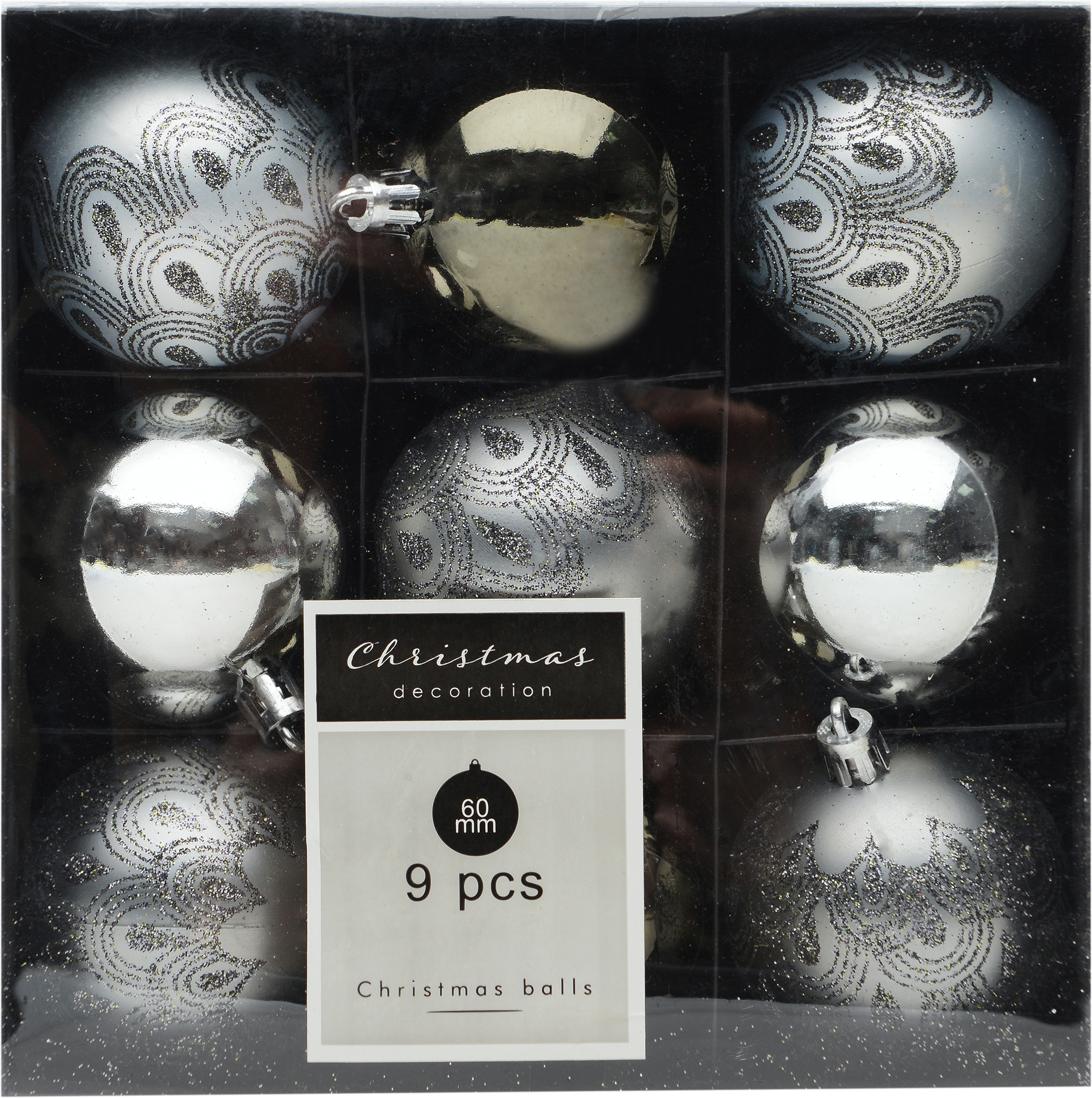 

Набор елочных шаров Christmas Decoration 6 см 9 шт серебро (CAN220510)