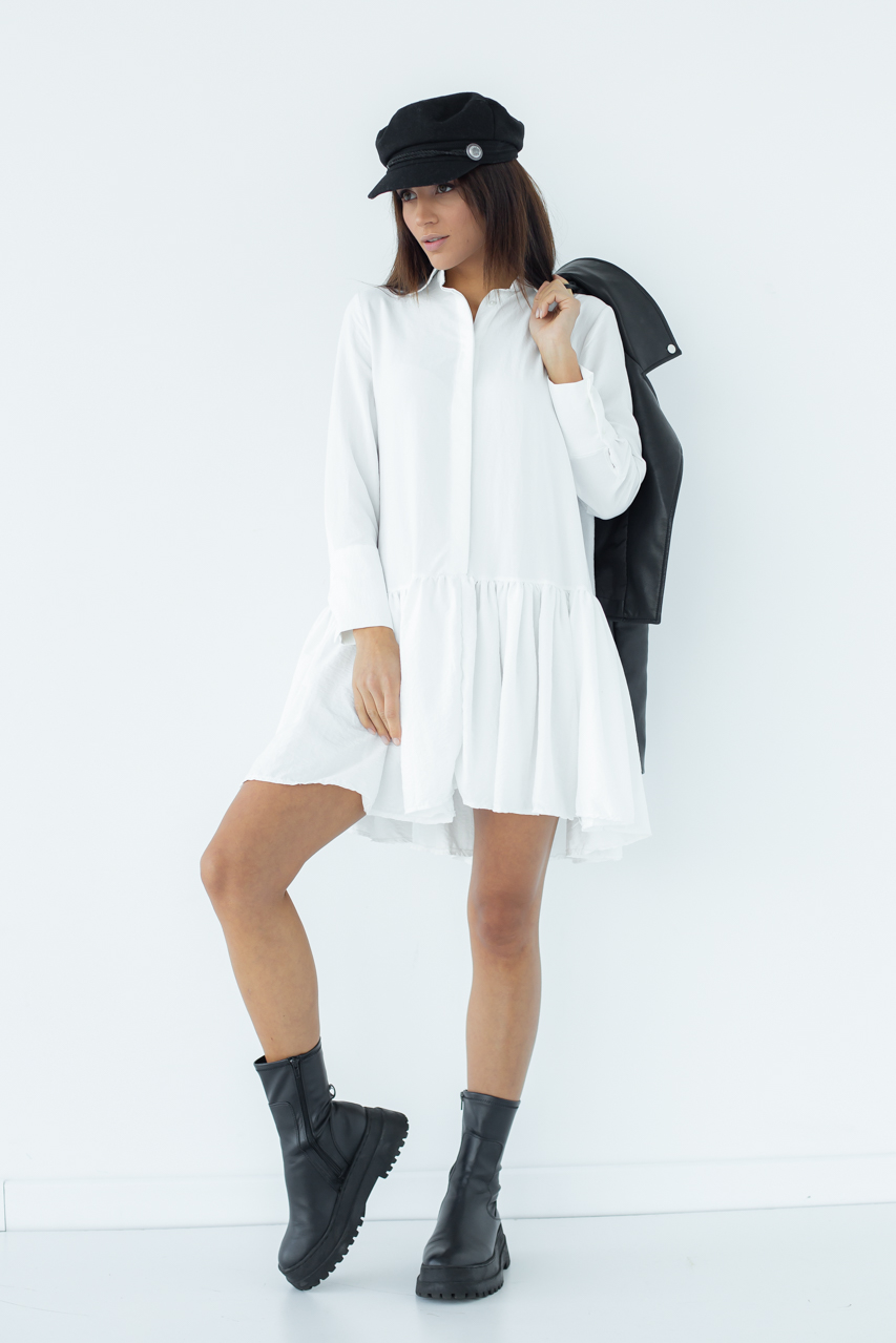 

Платье миди свободного фасона hot fashion G&M LX-10260001 M Размер цвет Белый