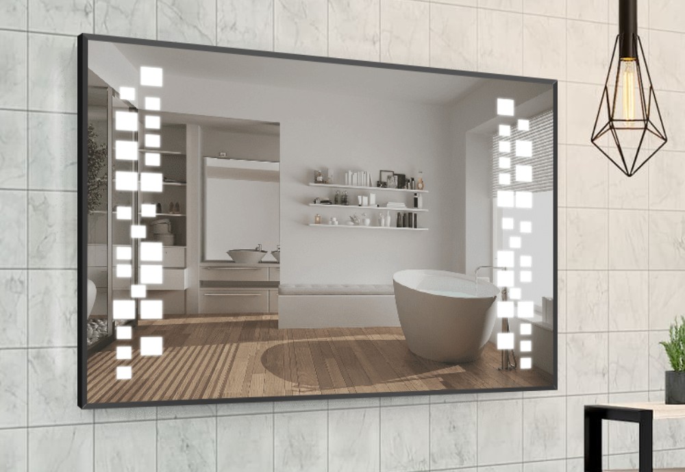 

Зеркало в алюминиевой раме c LED подсветкой Smart Mirror сенсорное Aprilia-R 80 x 100 см Прямоугольное