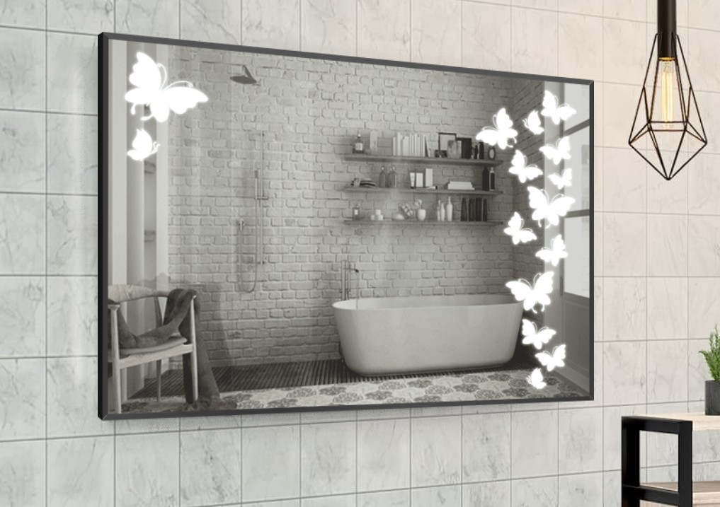 

Зеркало в алюминиевой раме c LED подсветкой Smart Mirror сенсорное Alessandria-R 80 x 90 см Прямоугольное